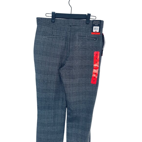 NWT Size 8 Banana Republic Plaid Work Trousers Gray & Charcoal Office Pant - Picture 16 of 16